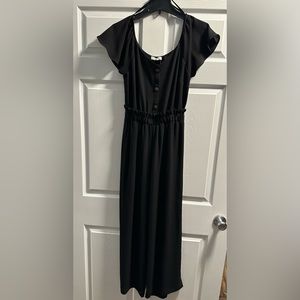 Black Ruffle Sleeve Jumpsuit